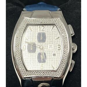 Techno Mania Chronograph Calendar w/ White Diamonds Swiss Watch